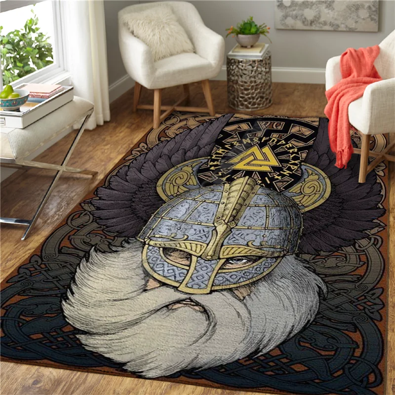 viking tattoo 3d printed carpet mat for living room doormat flannel print bedroom non slip floor rug 04 free global shipping
