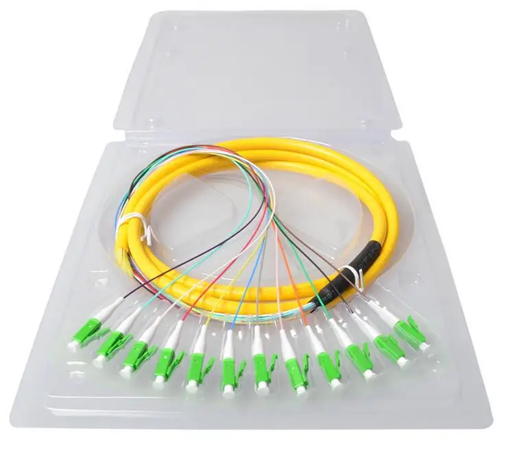 Fiber Optic Bundle Pigtail LC Single Mode 12 Core APC CATV 1.5m Patch Cord Factory wholesale Free Shipping | Мобильные телефоны и