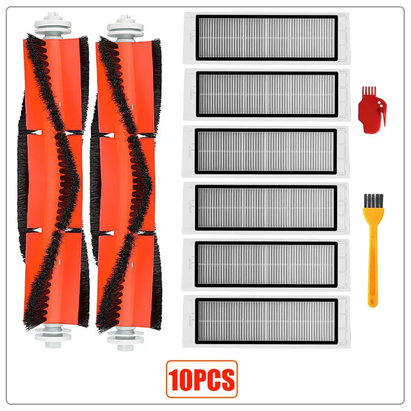 10pcs Наборы Аксессуаров Для xiaomi Roborock S50 S51 E25 S5 E20 C10 Roborock Робот Запчасти фильтр боковая щетка рулон щетки - Цвет: 10pcs