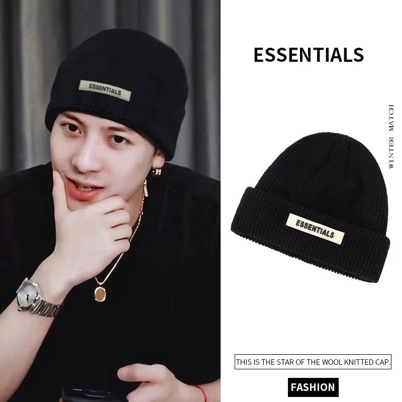 

Skullies Beanies Men Winter Hat Women Knitted Hats for Men Cap Winter Beanie Hat Gorro Thick Warm Brimless Fur Bonnet Men's Cap