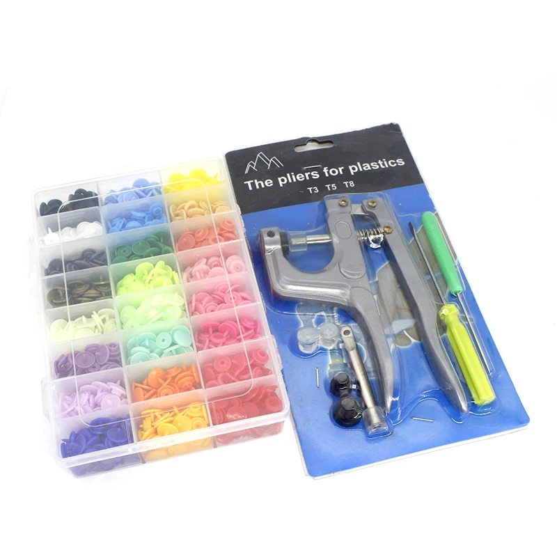 Плоскогубцы для крепления и 360 шт. пластиковые полимерные кнопки T5 набор