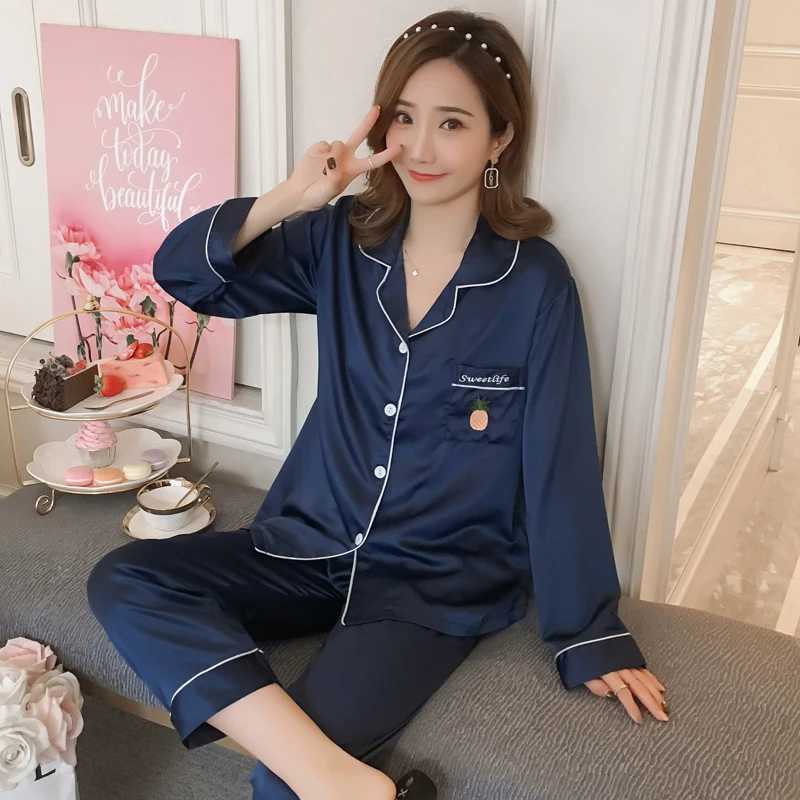 Женская пижама для женщин шелковая Мерил атласная одежда сна девочек Женский