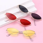 Женские солнцезащитные очки кошачий глаз в металлической оправе, цвет в ассортименте