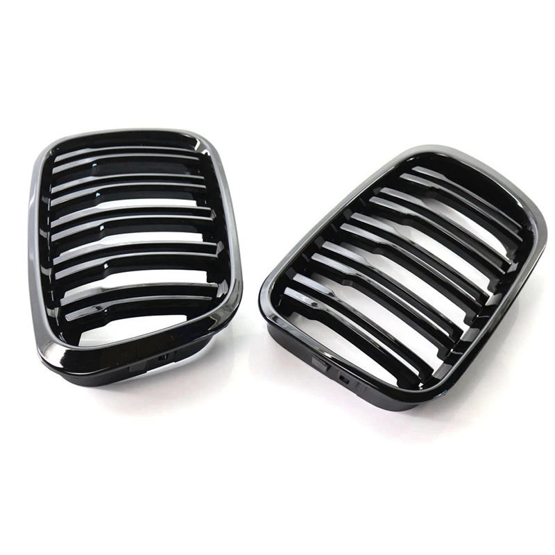 Глянцевая черная передняя решетка радиатора с двойной линией спортивный гриль