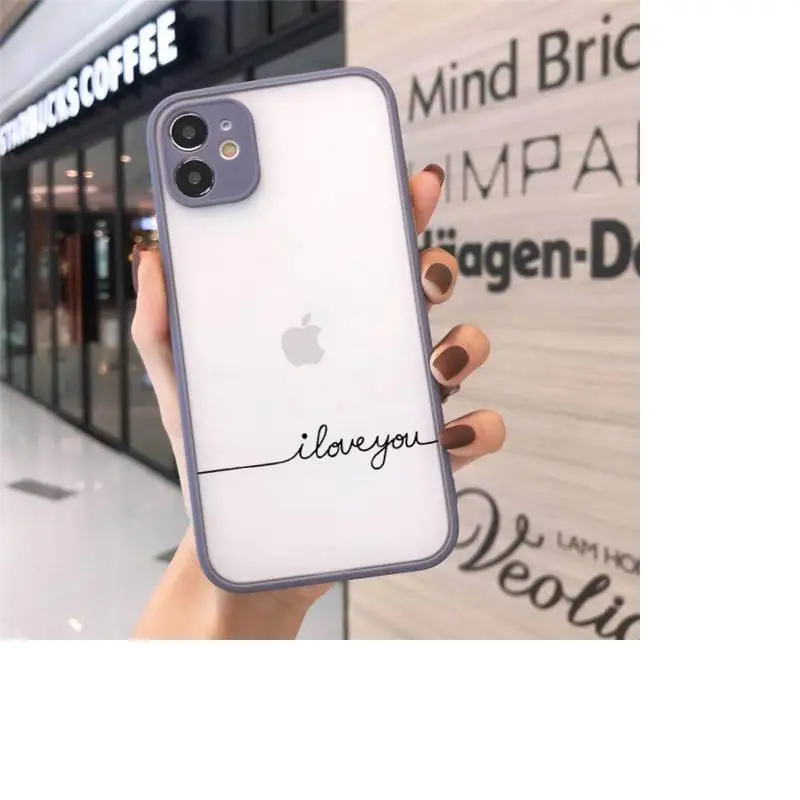

love art design pattern luxury design Phone Case cover matte transparent For iphone 7 8 11 12 plus mini x xs xr pro max cover