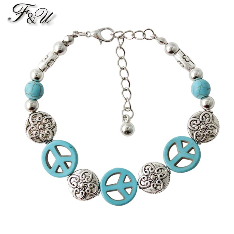 F & U винтажные подвески бусины искусственный браслет очаровательные Богемские