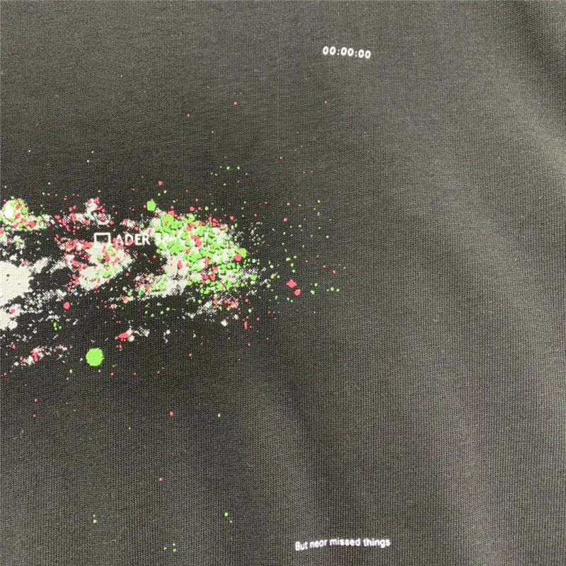 

ADER ERROR Space T-shirt Men Women Back 3D airship Adererror Tee Cosmos Graphic Print Short Sleeve Tops