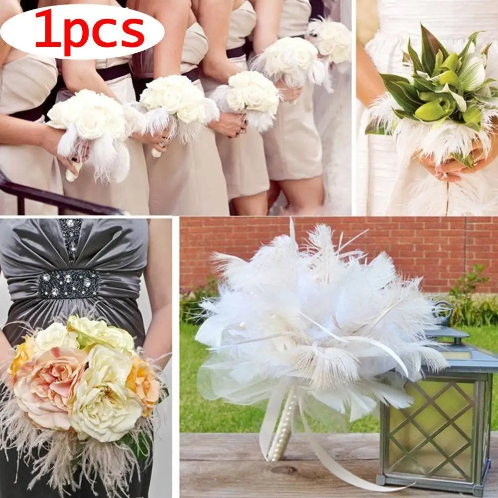Оптовая продажа 10 шт./лот натуральные белые страусиные перья ювелирные изделия