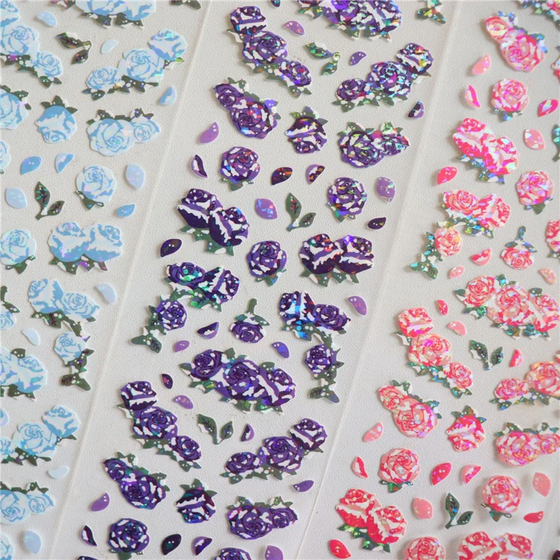 Красочные розы босоножки на высоком каблуке Blingbling наклейки в Корейском стиле Ins