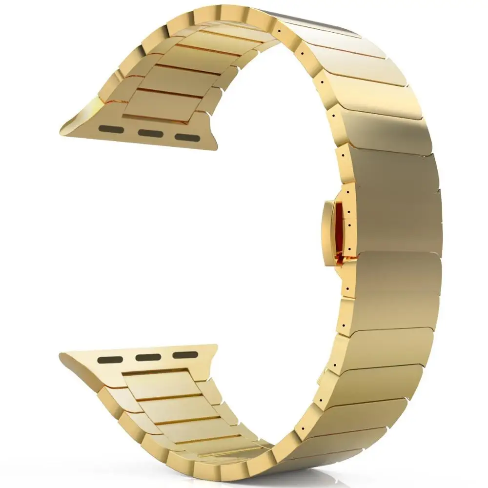 gold Ремешок из нержавеющей стали для apple watch band 4 44 мм 40 мм браслет для ремешки для часов iwatch 42/38 мм серия 3 2 1 петля ремень аксессуары - Цвет ремешка: gold