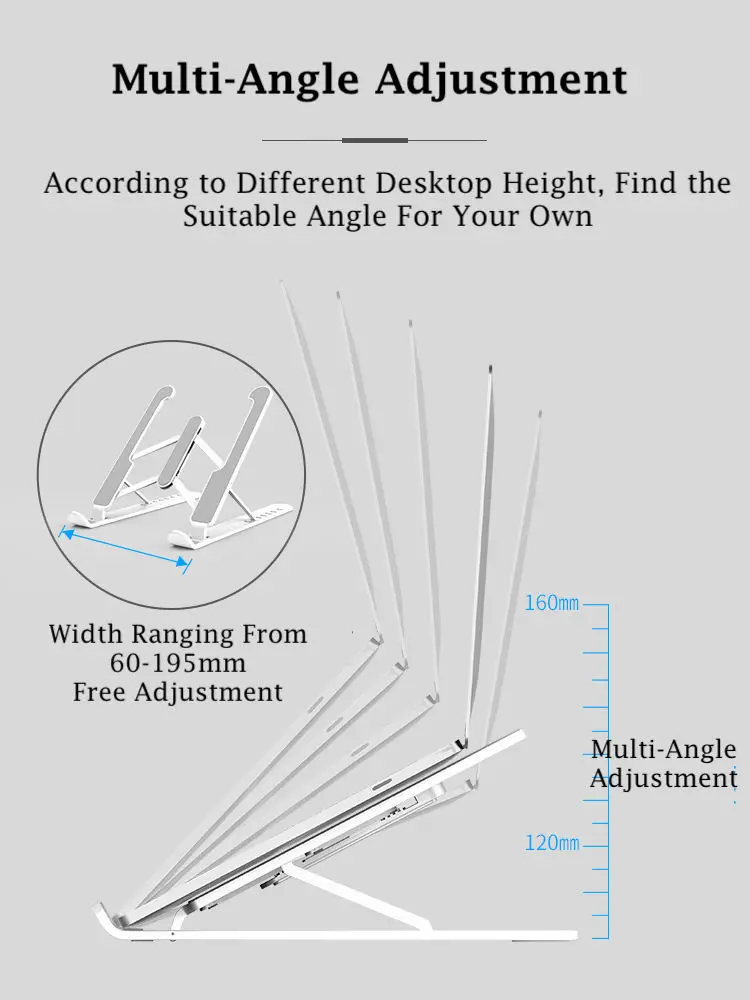 

New style Laptop Stand Heat Dissipation Multi-angle Adjustable Notebook Stand For Notebooks MacBook IPad Pro