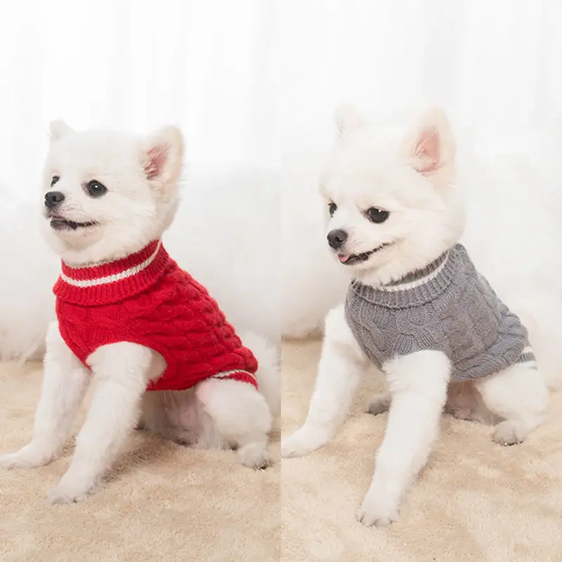 Теплый свитер одежда для собак кошек шерстяной наряд зимняя вязаная жилет щенков