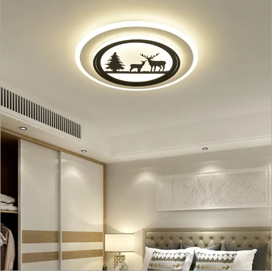 Nordic bedroom lamp modern minimalist led ceiling lamp living room creative warm romantic room round lamp lighting