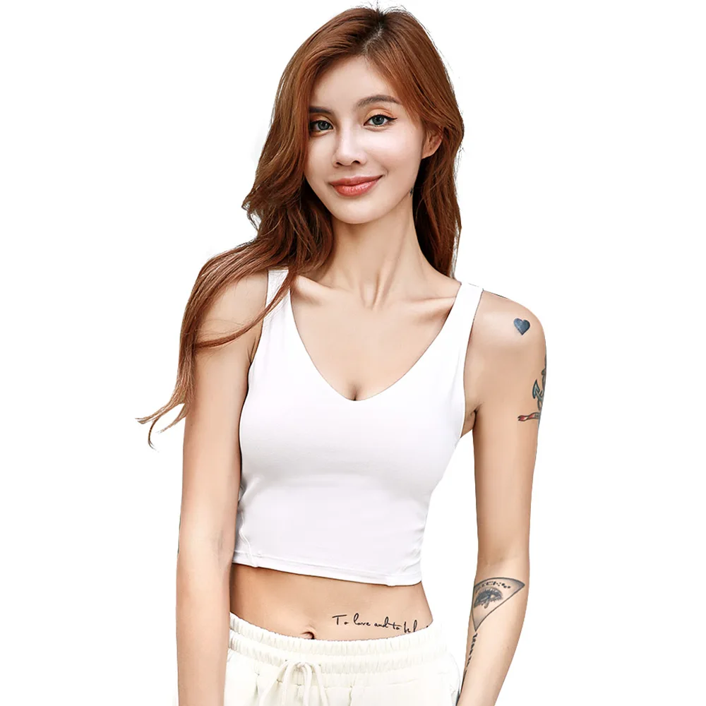 

LUKITAS Women Sport Bra Top Fitness Women Padded Yoga Brassiere Nylon Dry Fit Top Gym Femme Active Running Underwear Sports Tank