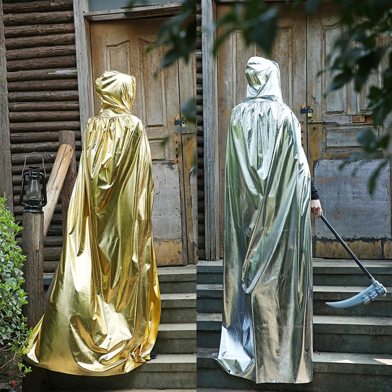 Взрослый черный сплошной цвет косплей костюмы унисекс толстовки Плащ Хэллоуин