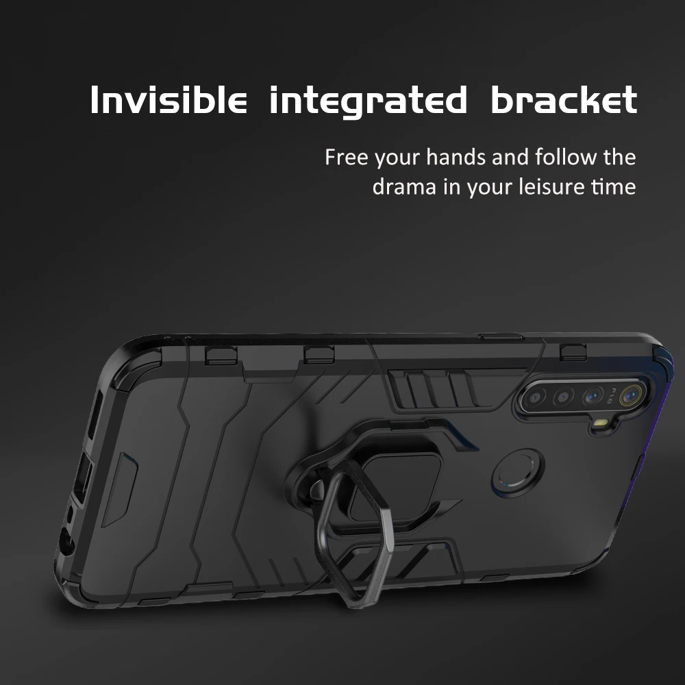 shockproof case for realme 6i 5i 6s 5s realme 5 6 pro realme 3 armor back cover hard casing with ring holder free global shipping