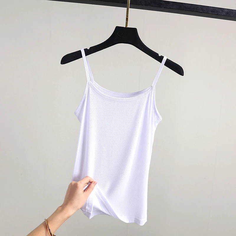 Женский топ-майка стрейчевая модель топы на бретелях Женские однотонные