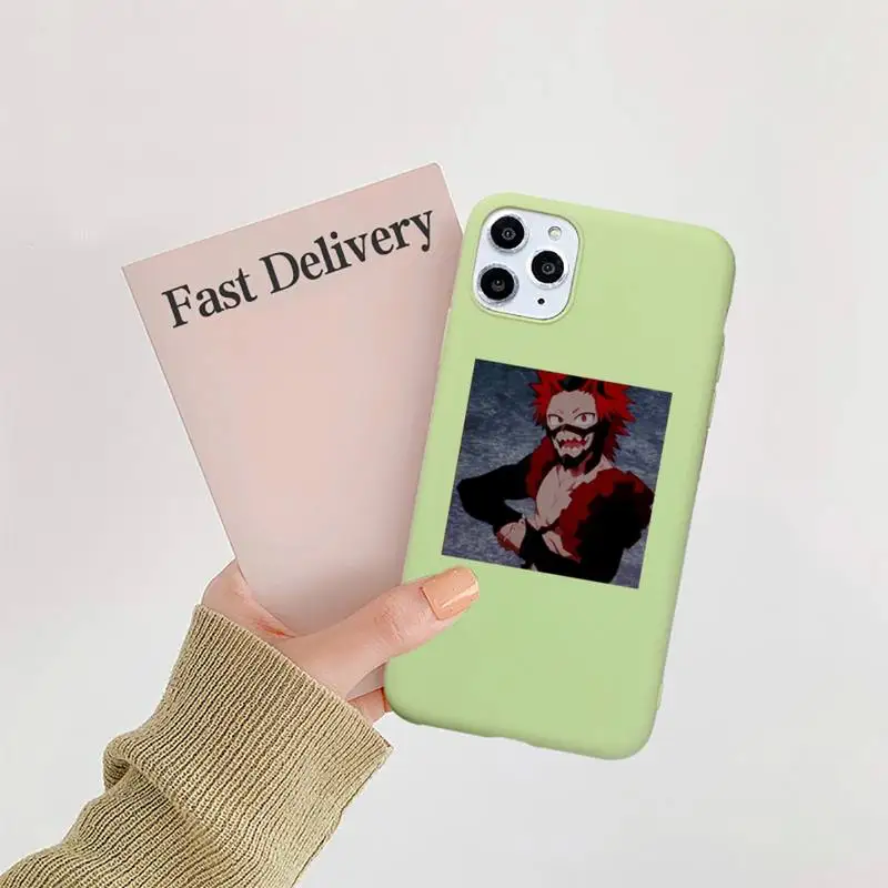 

kirishima My Hero Academia Anime Phone Case Candy Color for iPhone 11 12 mini pro XS MAX 8 7 6 6S Plus X 5S SE 2020 XR
