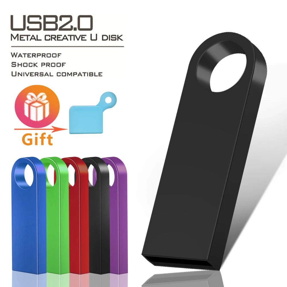 

Black Cle Usb Flash Drive 64GB 128GB Metal Pendrive 32GB Waterproof Pen Drive 16GB 8GB Flash Usb 2.0 Memoria Usb Stick Key Gift