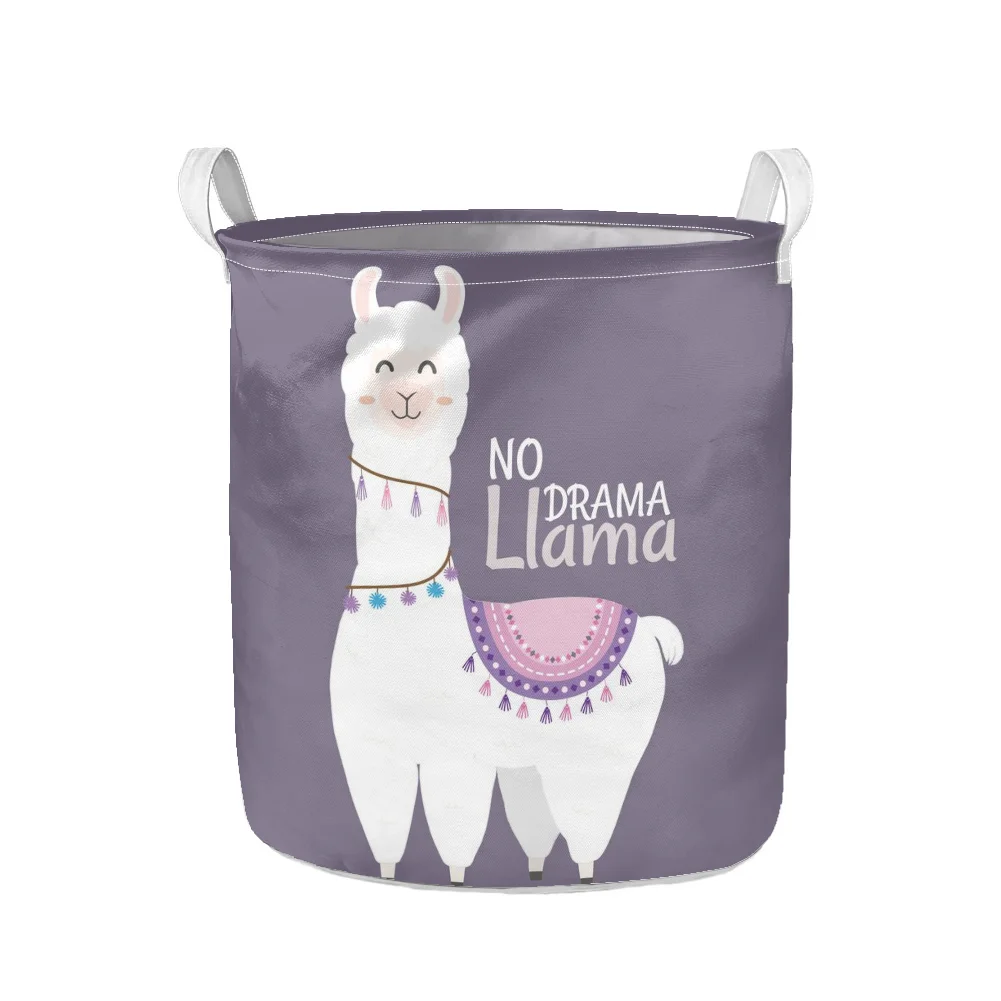 

Kawaii Laundry Blanket Llama Print Dirty Clothes Sorting Organizer Bin Large Capacity Kids Toys Sundries Container Box for Home