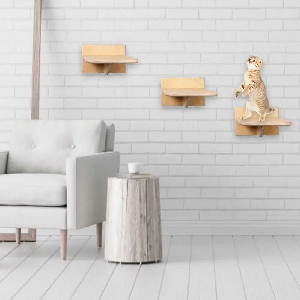 

2020 New Wall Mounted Cat Climbing Frame Cat Tree Solid Wood Cat Jumping Platform Wall DIY Pet Furniture Kitten Springboard