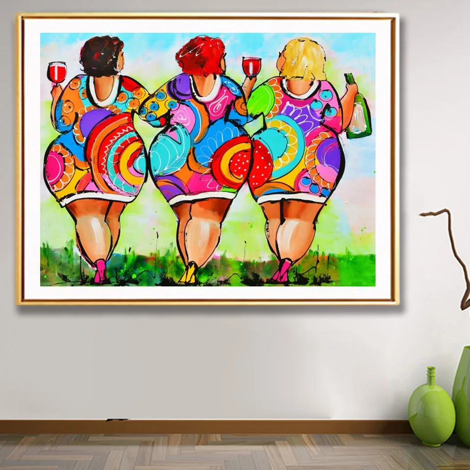 5D DIY Алмазная картина мультфильм сексуальная Женская Толстая дамская вышивка