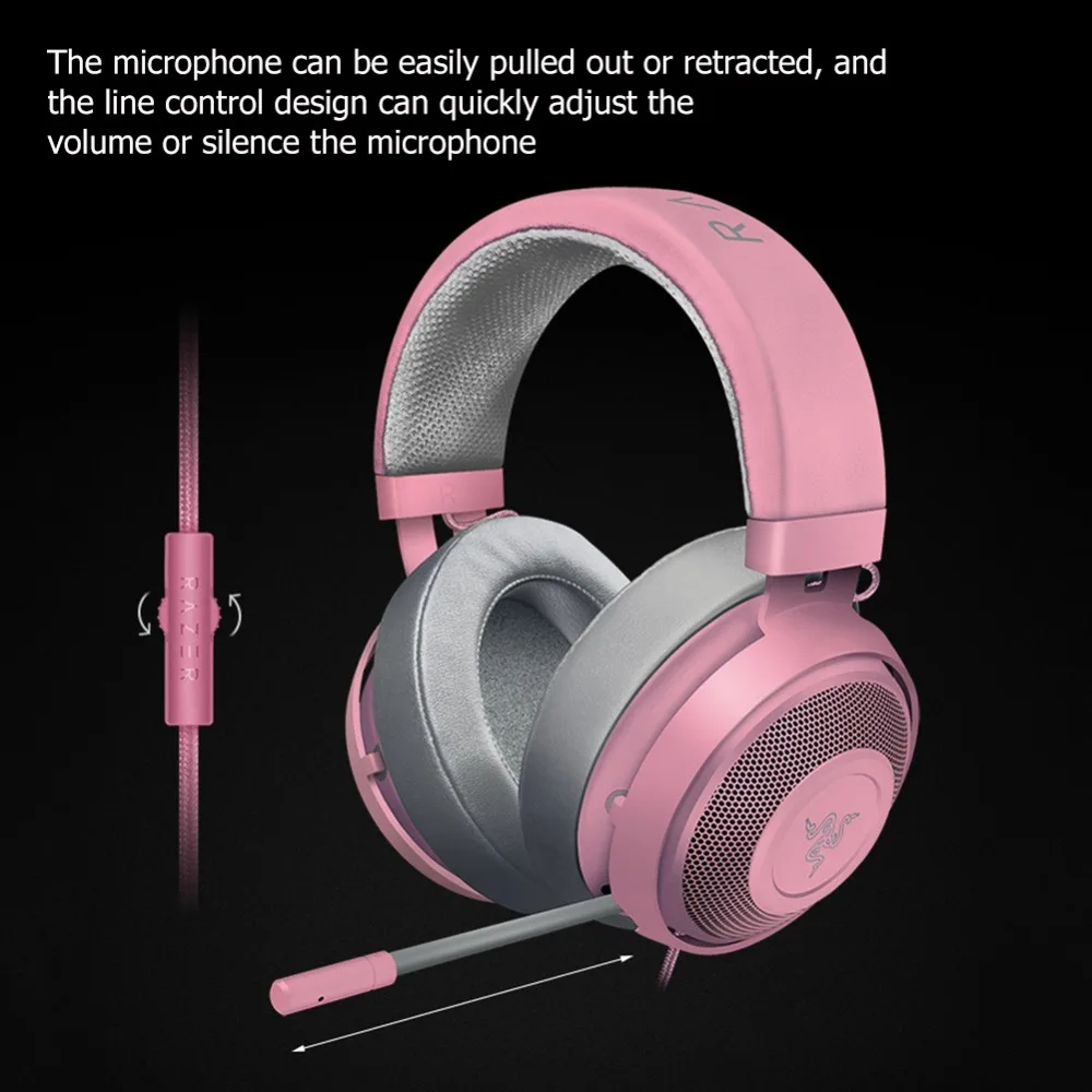 Универсальные наушники razer Kraken V2 3 цветов 3,5 мм, проводные наушники с шумоподавлением, игровая гарнитура с микрофоном