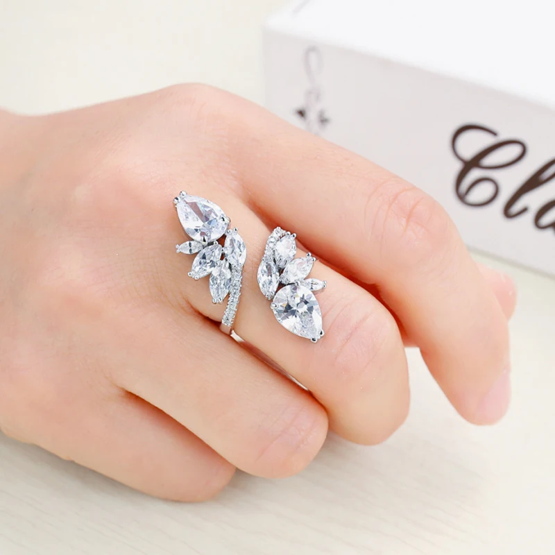 Амулеты два цвета оливковое дерево ветка листьев Открытое кольцо для женщин