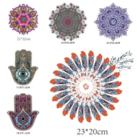 mandala flower ironing stickers iron on transfers for clothing thermoadhesive patches diy patch flex fusible transfer applique