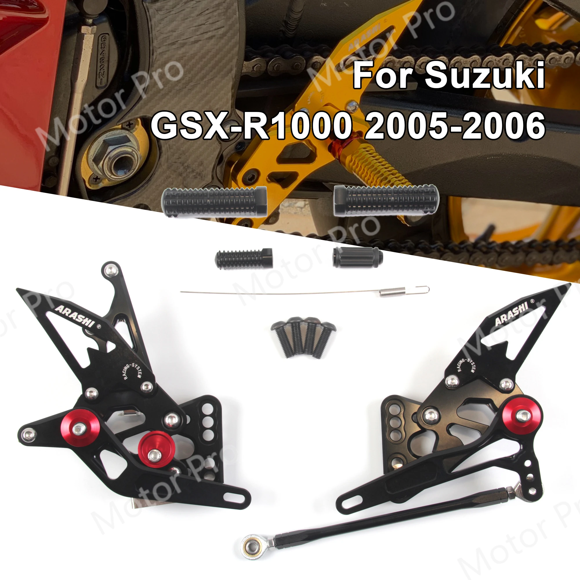 Регулируемые подставки для мотоциклов SUZUKI GSXR 1000 2005 2006 аксессуары ног задние
