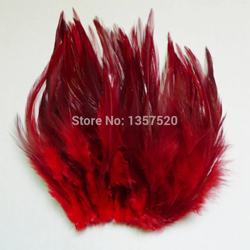 natural 50pcs/lot Beautiful  Red Pheasant Neck Feathers DIY do it yourself feather skirt needlework accessories 10-15cm/4-6''