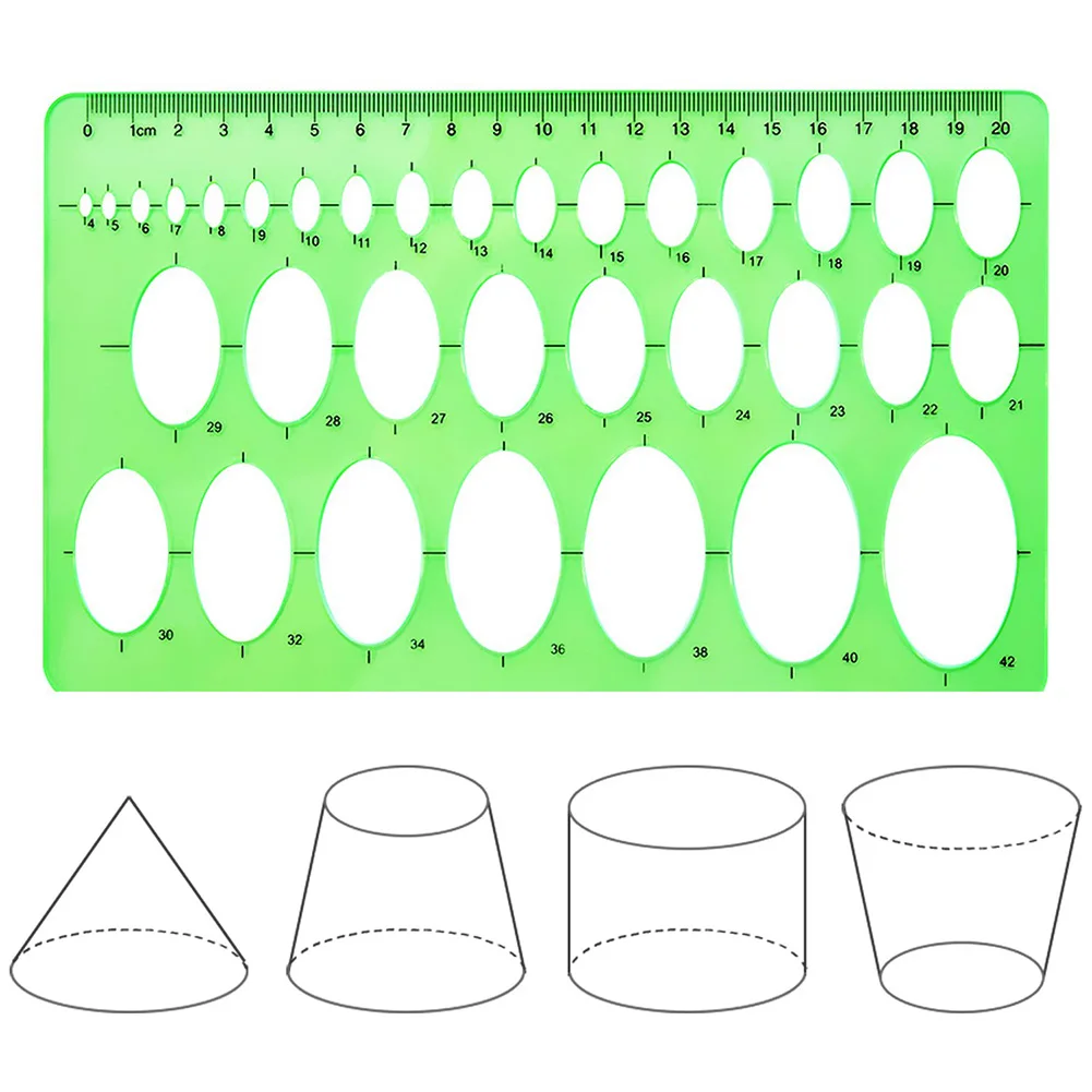 9 шт. геометрические линейки шаблоны рисунков измерительные прозрачные зеленые