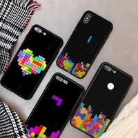 fun tetris love pattern phone case for huawei p8 p9 p10 p20 pro p30 p40 lite 2016 2017 2019 2020 fundas cover