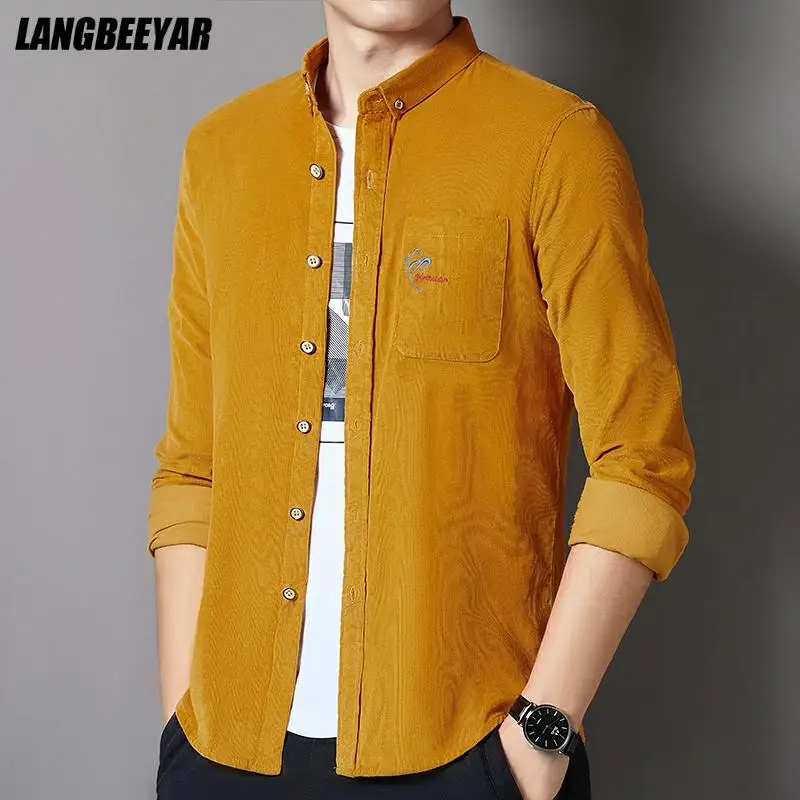 

Top Quality 100% Cotton New Fashion Brand Streetwear Button Down Trending Cargo Shirt Men Long Sleeve Casual Clothes Men