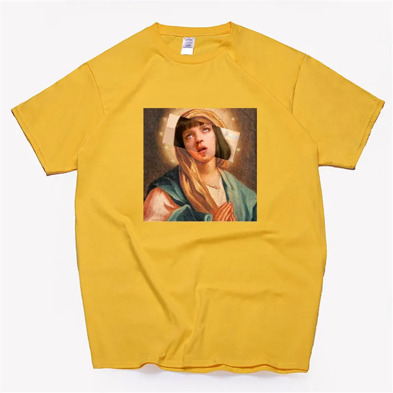 T58-yellow Женская хлопковая Футболка с изображением целлюлозы, Мэри Миа Уоллес, унисекс, скейтборд, Рождественская футболка, женская одежда для девочек, уличная рубашка - Цвет: T58-yellow