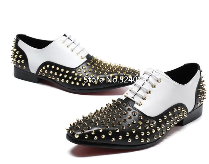 Туфли мужские классические натуральная кожа заостренный носок заклепки плоская
