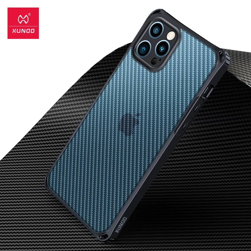 

Противоударный чехол Xundd для iPhone 12 Pro Max, углеродное волокно, защитный чехол с подушкой безопасности для iPhone 11, 12