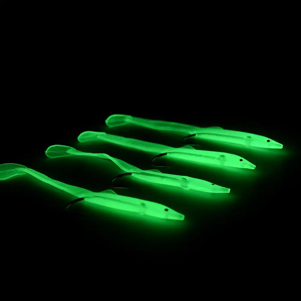 10 шт./лот Светящиеся креветки мягкие приманки с крючками блесна искусственные