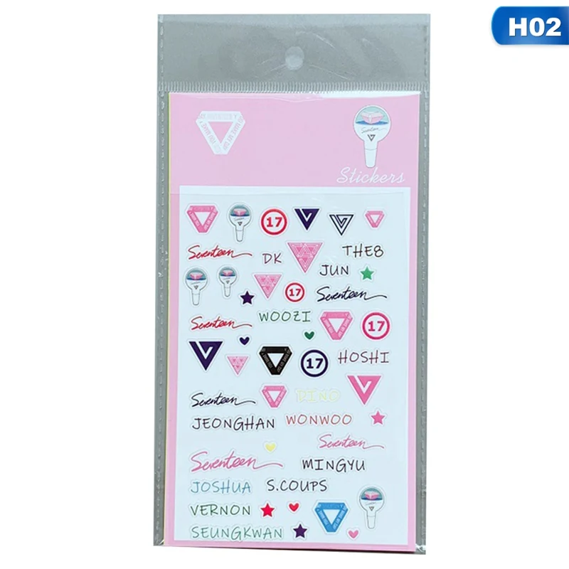 H02 Дважды BLACKPINK SEVENTEEN GOT7 TXT ручка стикер декоративные наклейки DIY Дневник стикер - Цвет: H02