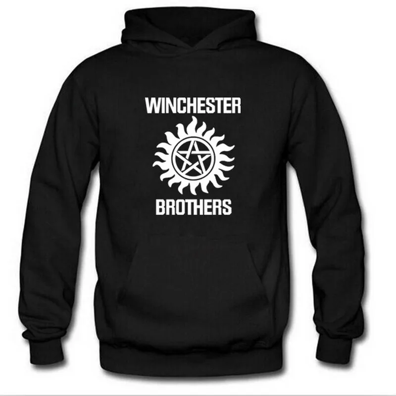 

NEW Supernatural Hoodie Men Winchester Bros Mens Hoodies Winter Autumn Print Fleece Hooded Sweatshirt Casual fashion Tracksuit