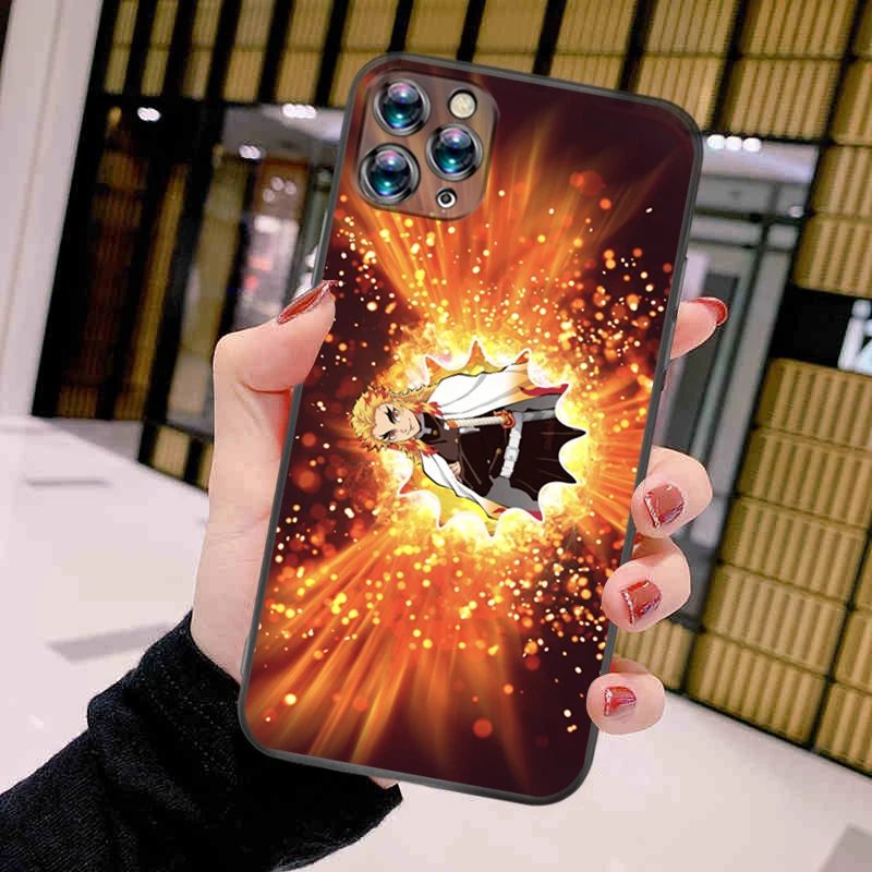 

Demon Slayer Rengoku Kyoujurou Phone Case For iPhone 11 Pro MAX Cool Soft Coque Ultra Thin Phone Cove Cheap Back Cover