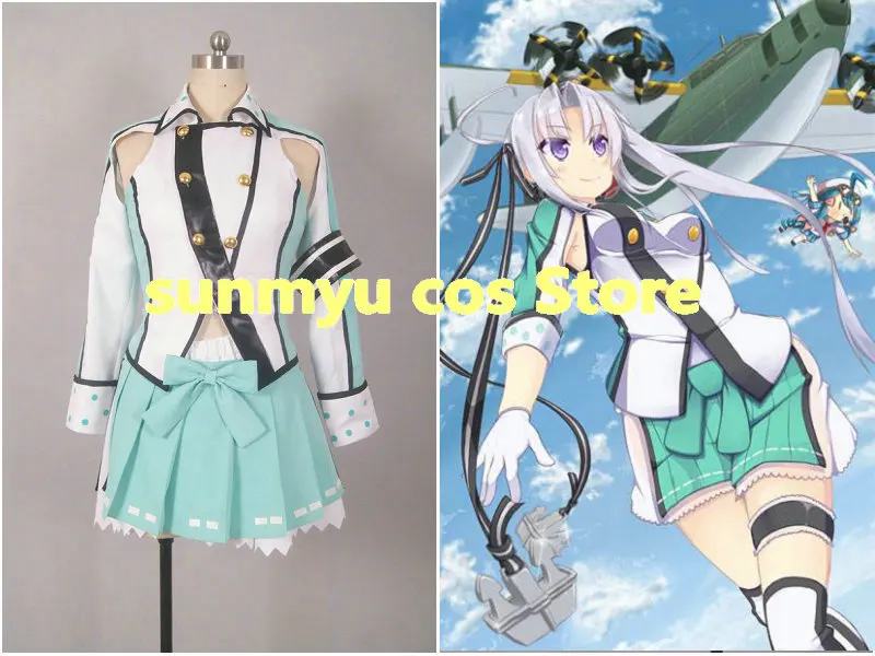 

Коллекция Kantai, костюм для косплея Kankore akitsuрядом с мини-шляпой и носками, Индивидуальный размер, Хэллоуин, оптовая продажа