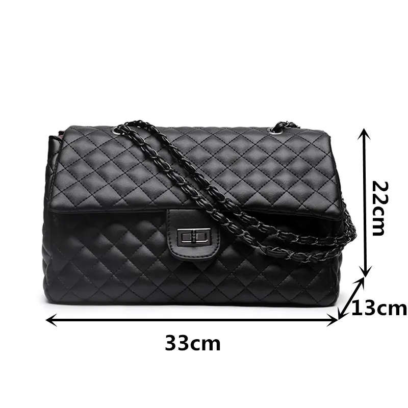 

Large Diamond Pattern Women Crossbody Bag Chain Quilted Messenger Bags Female Plaid Shoulder Bag Big Rhombus Lattice Handbag Sac