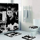 Современная постер Одри Хепберн, занавеска для душа с принтом и набор ковров для ванной, водонепроницаемая ткань, занавеска для ванной Хепберн, аксессуары