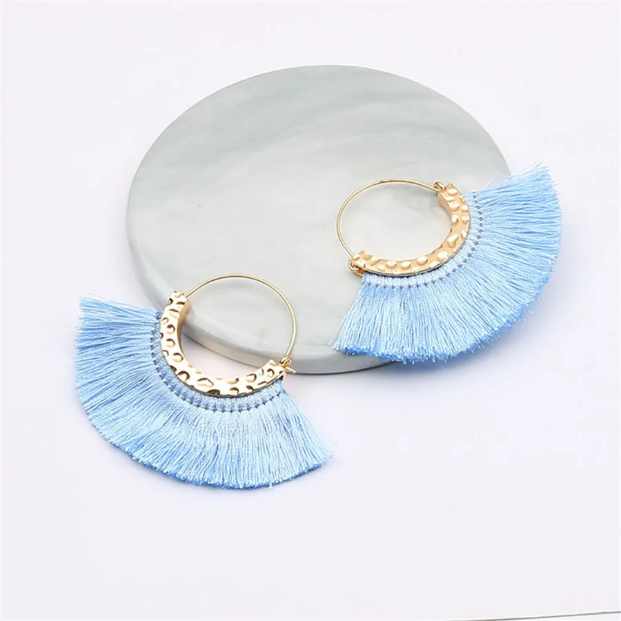2019 New Design Bohemian Tassel Earrings for Women Retro Sector Shape Rope Fringes Party Drop Ethnic Dangle | Украшения и