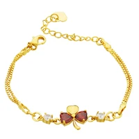 fashion bow clover shape 24k gold bracelets for women wedding bracelets pulseras mujer moda 2019 charm chain bracelet bangle