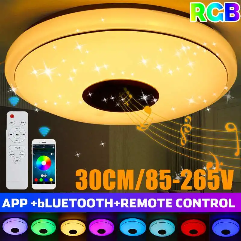 

200W RGB с регулируемой яркостью музыка потолочный светильник для дома светильник ing APP bluetooth Музыка светильник Спальня умный светодиодный пото...