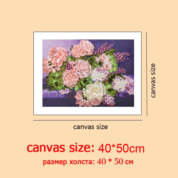 C-0325 40x50cm DIY легкая лента для вышивания Распродажа для начинающих Рукоделие Набор для вышивания крестиком ручная работа шитье настенное Искусство Цветы Серия C-0325 - Цвет: C-0325 40x50cm