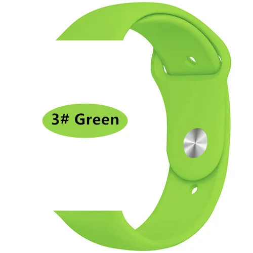 green 3 Новые спортивные силиконовые часы для apple watch band 4 44 мм 40 мм(iwatch 5) apple watch 3 2 1 42 мм 38 мм аксессуары для наручных браслетов - Цвет ремешка: green 3