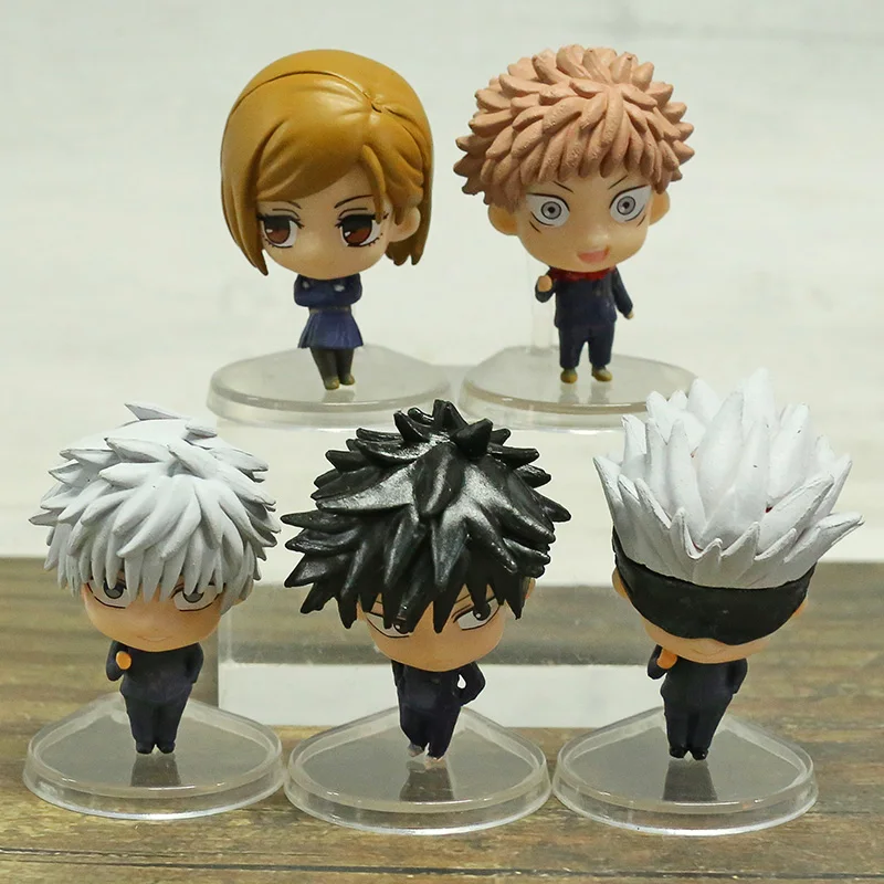 

5pcs/set Jujutsu Kaisen Itadori Yuji Fushiguro Megumi Kugisaki Nobara Gojo Satoru Q Version PVC Figures Toys 5cm
